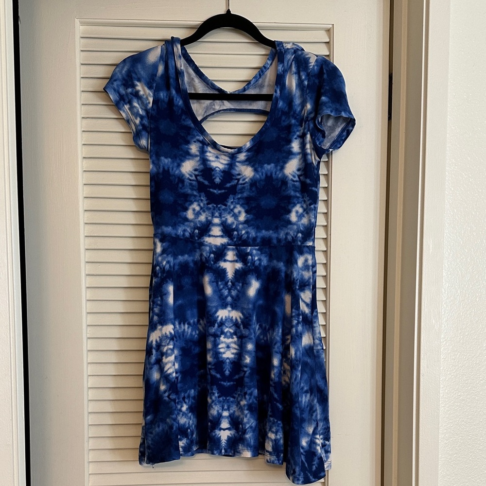 Blue Tie-Dye Women's Dress